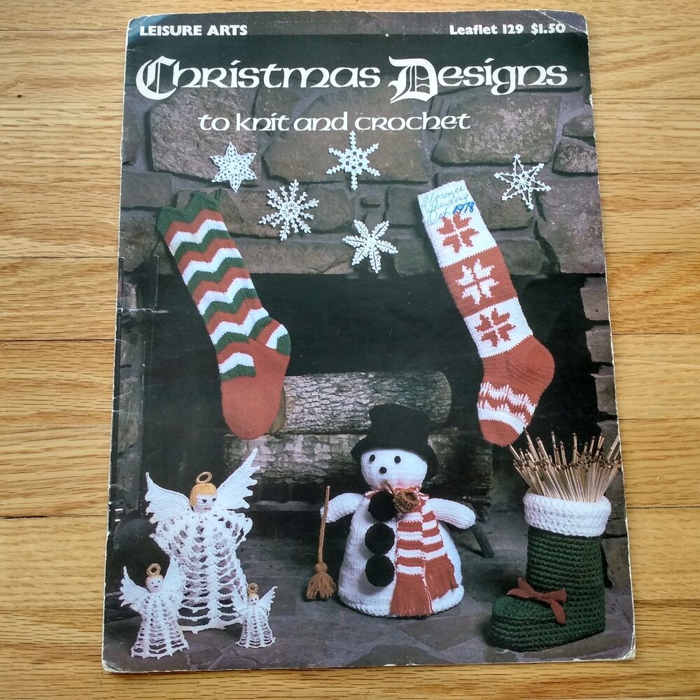 Vintage Christmas Knit Crochet Patterns Santa Angel Stockings Ornaments DIY
